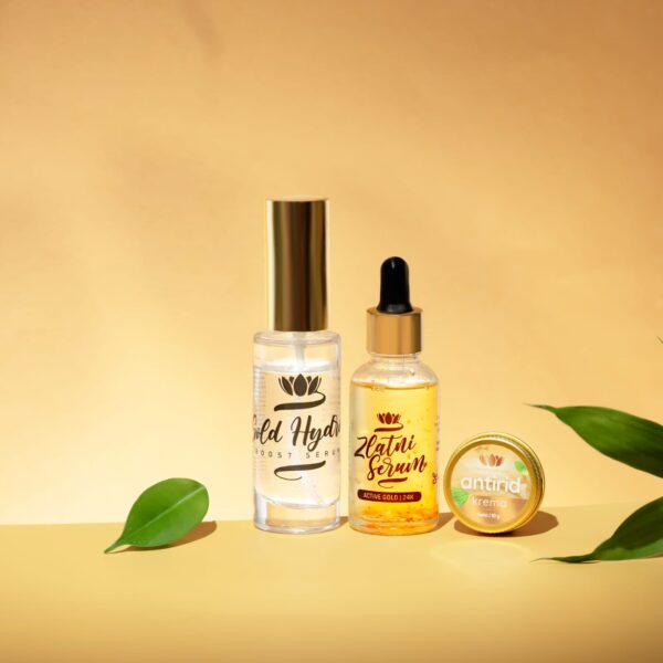 Set za lice - Gold hydro boost, Zlatni serum, Antirid